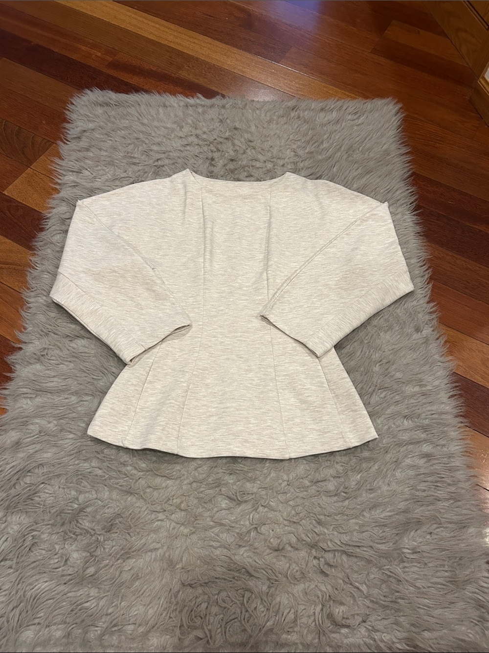 Asos‎ Design Light Heather Gray Peplum Top